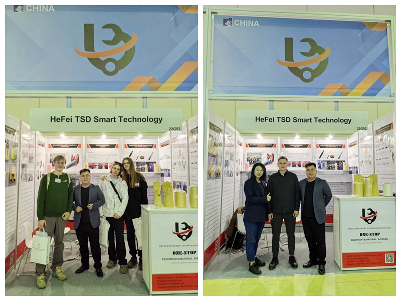聚焦SVIAZ2024同胜德百研科技展示室内外光缆设备及芳纶材料(图1)