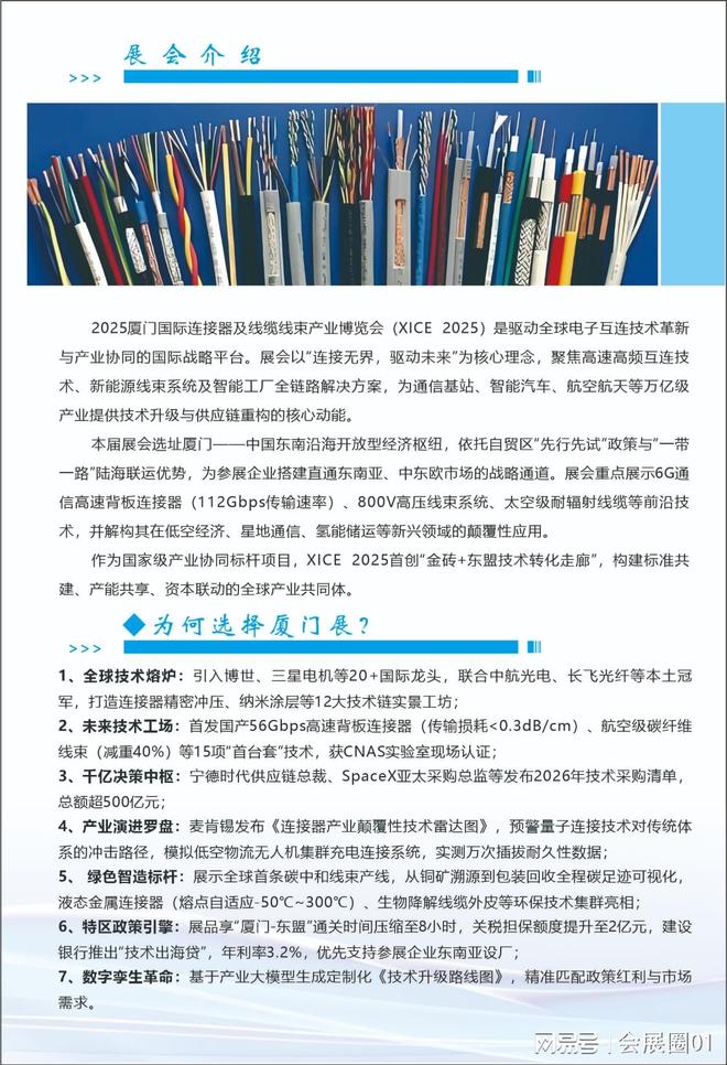 威廉希尔WilliamHill50000+精准买家！2025厦门连接器线缆线束展供应链对接首选平台(图1)